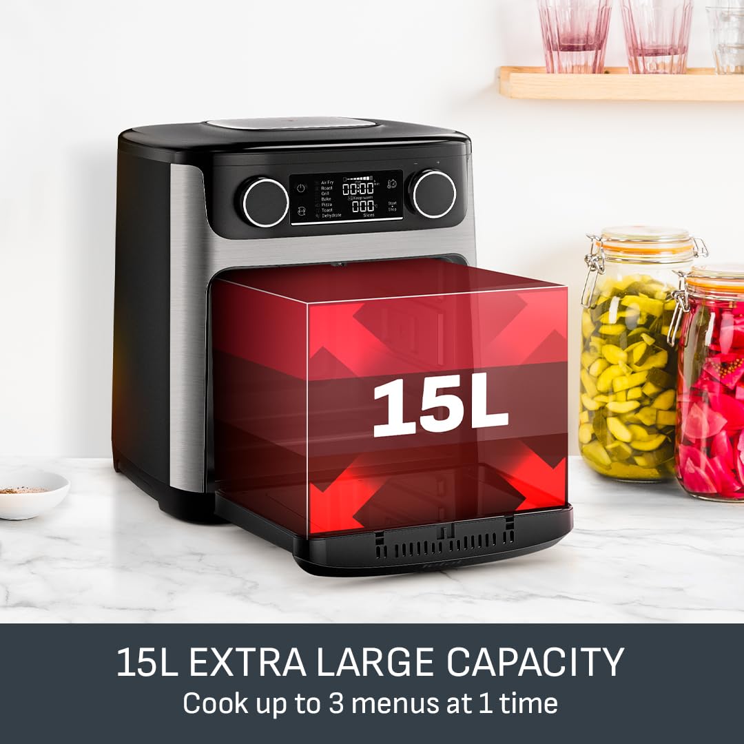  سرخ کن بدون روغن ۱۵ لیتری تفال مدل fw556 با جوجه گردان و چند طبقه پخت و پنجره پخت با قابلیت میوه خشک کن 