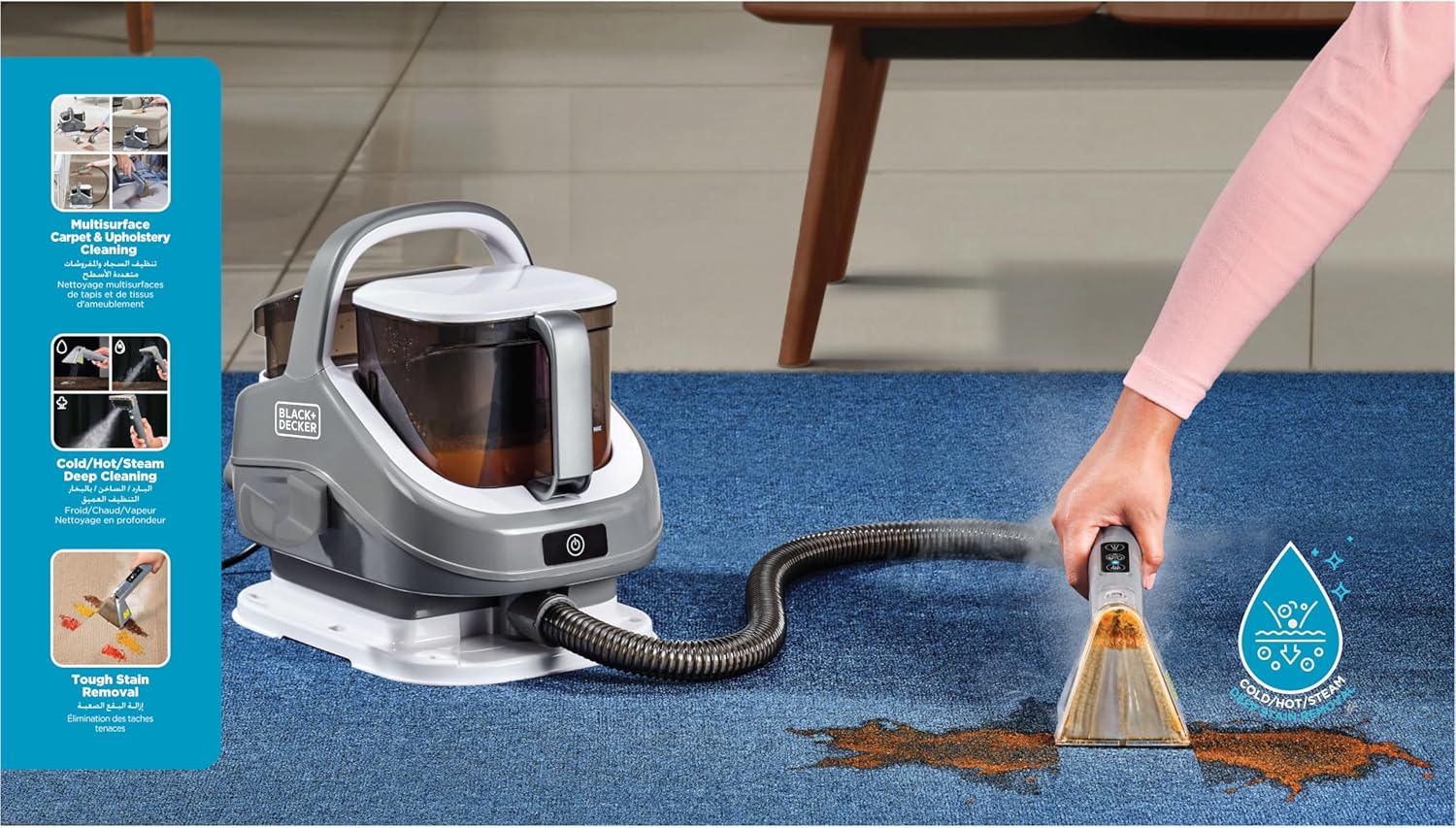  Black+decker multi surface cleaner 3in1 bhsc1350chs