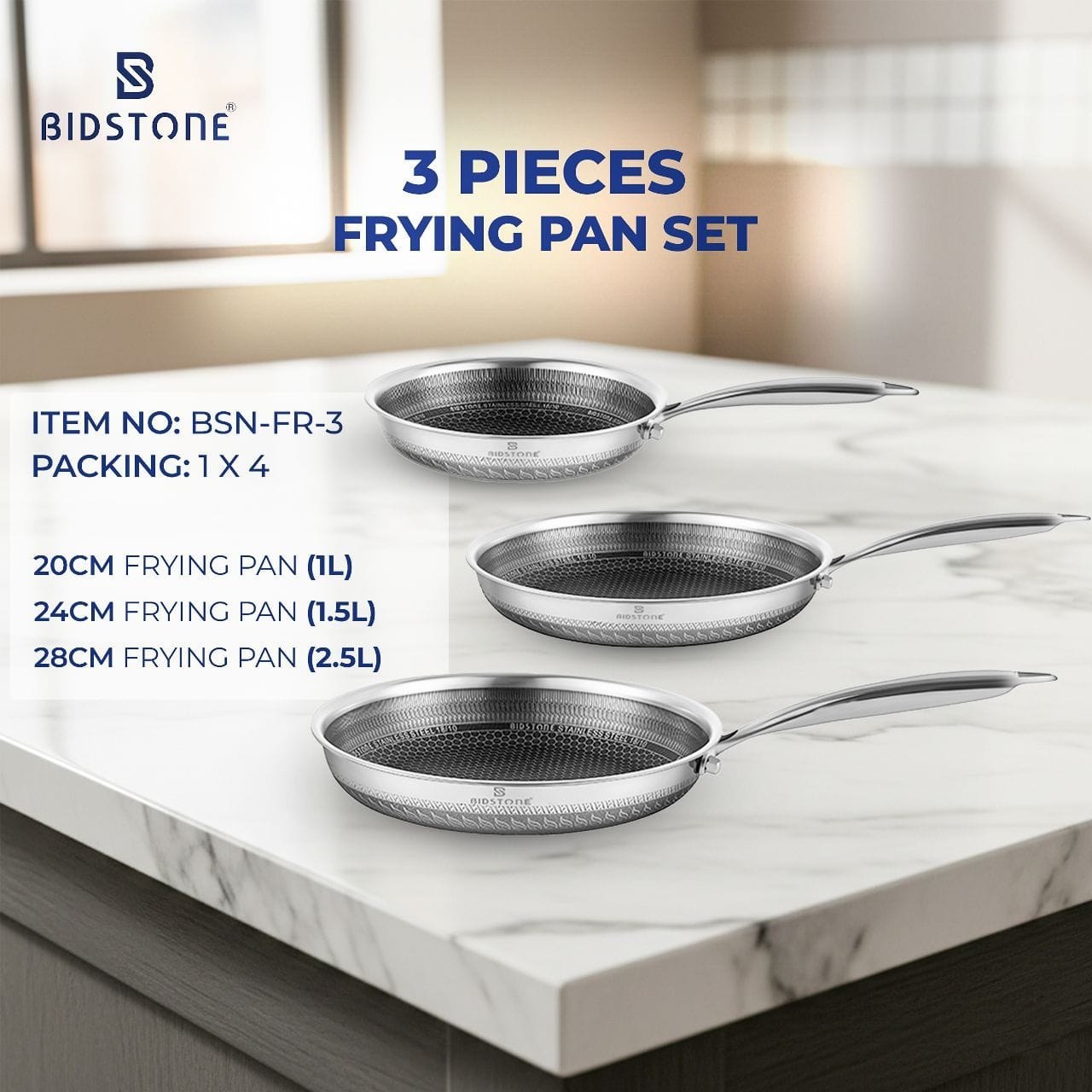  Bidstone frying pan set non stick hybrid