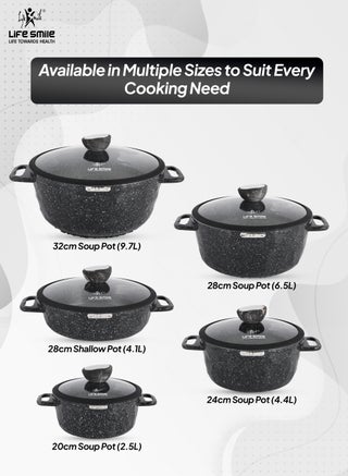  Lifesmile cookware stone design 10 pcs st10
