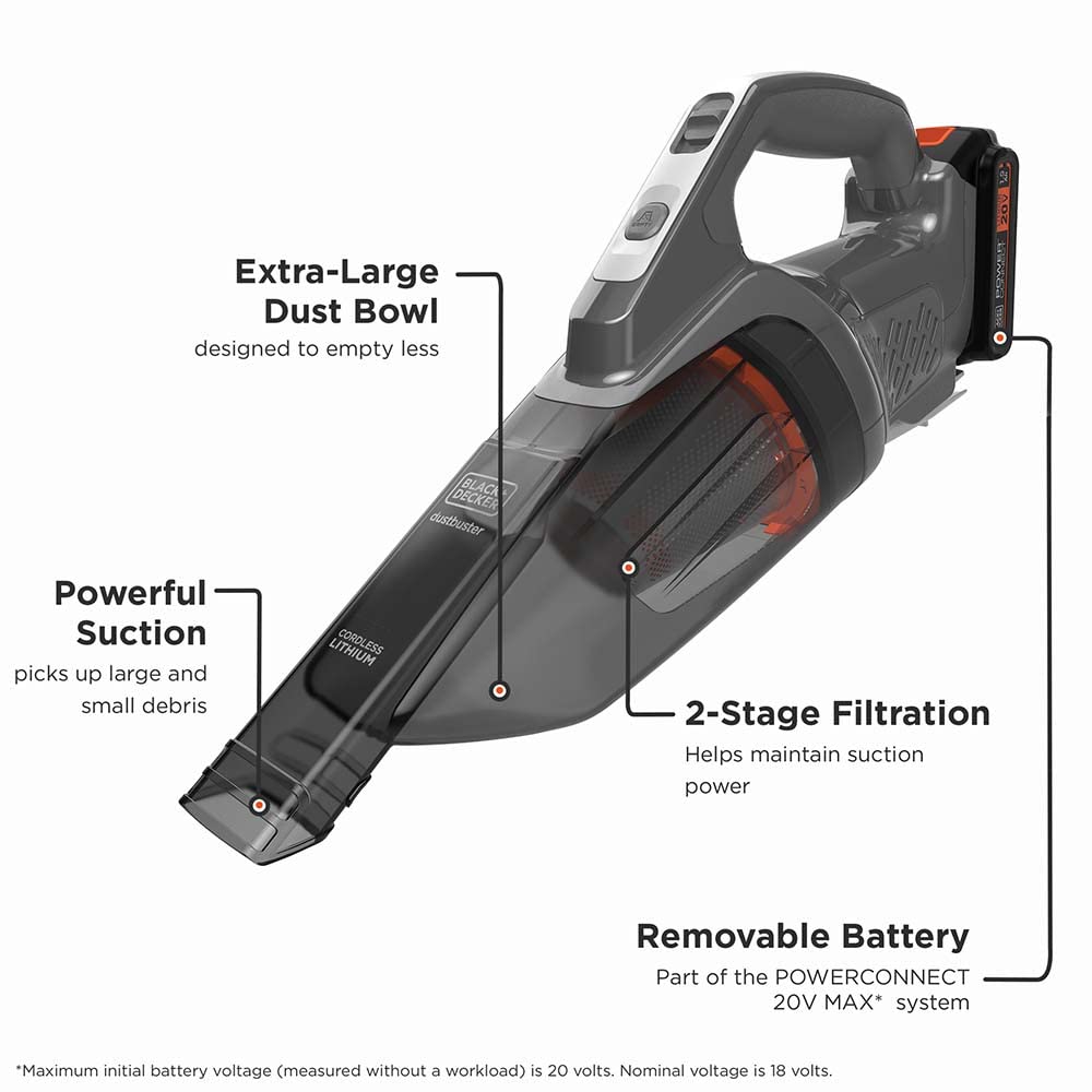  Black+decker handheld vacuum bchv001c1