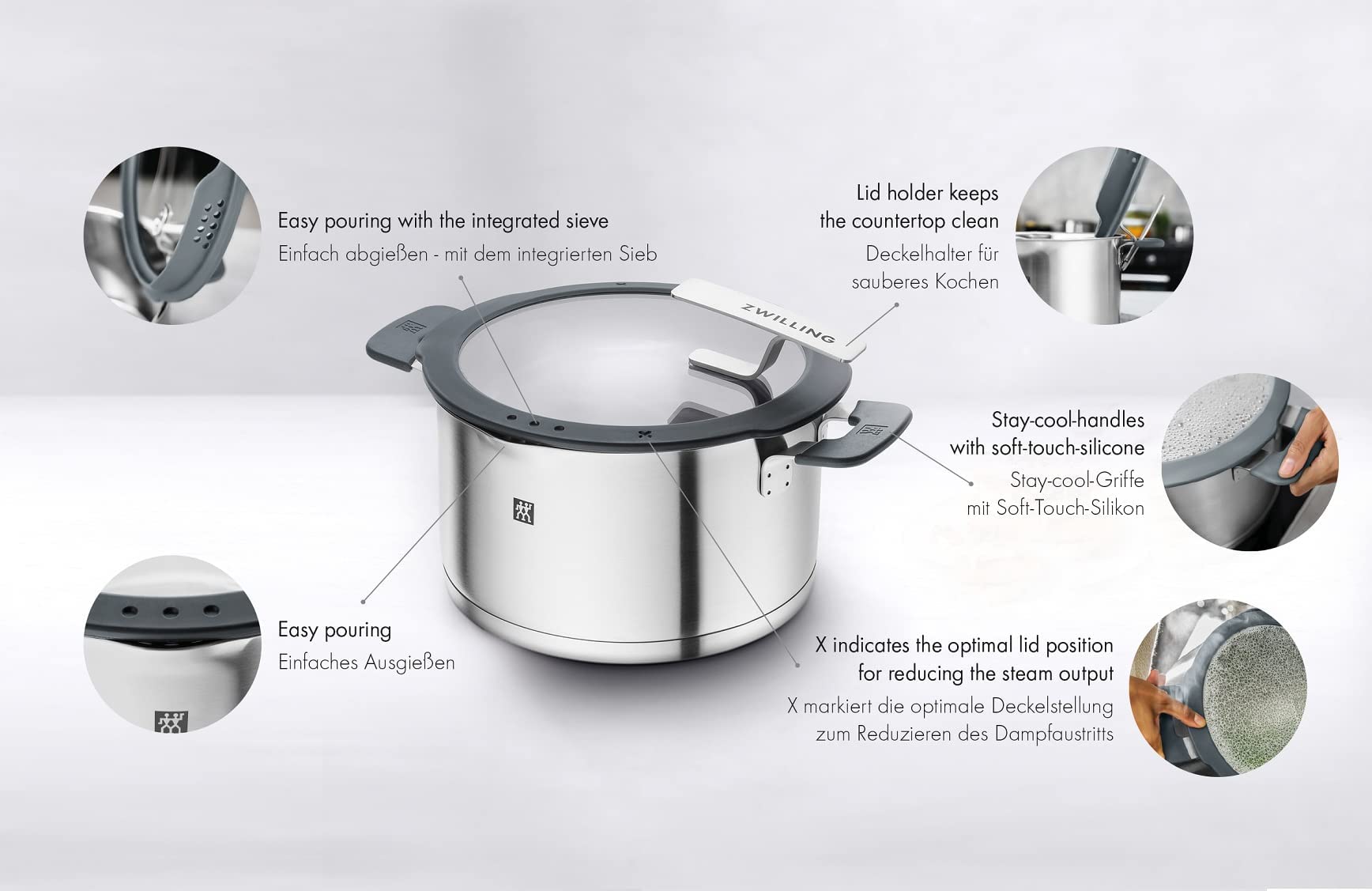 Zwilling 5pcs pot set stainless steel simplify