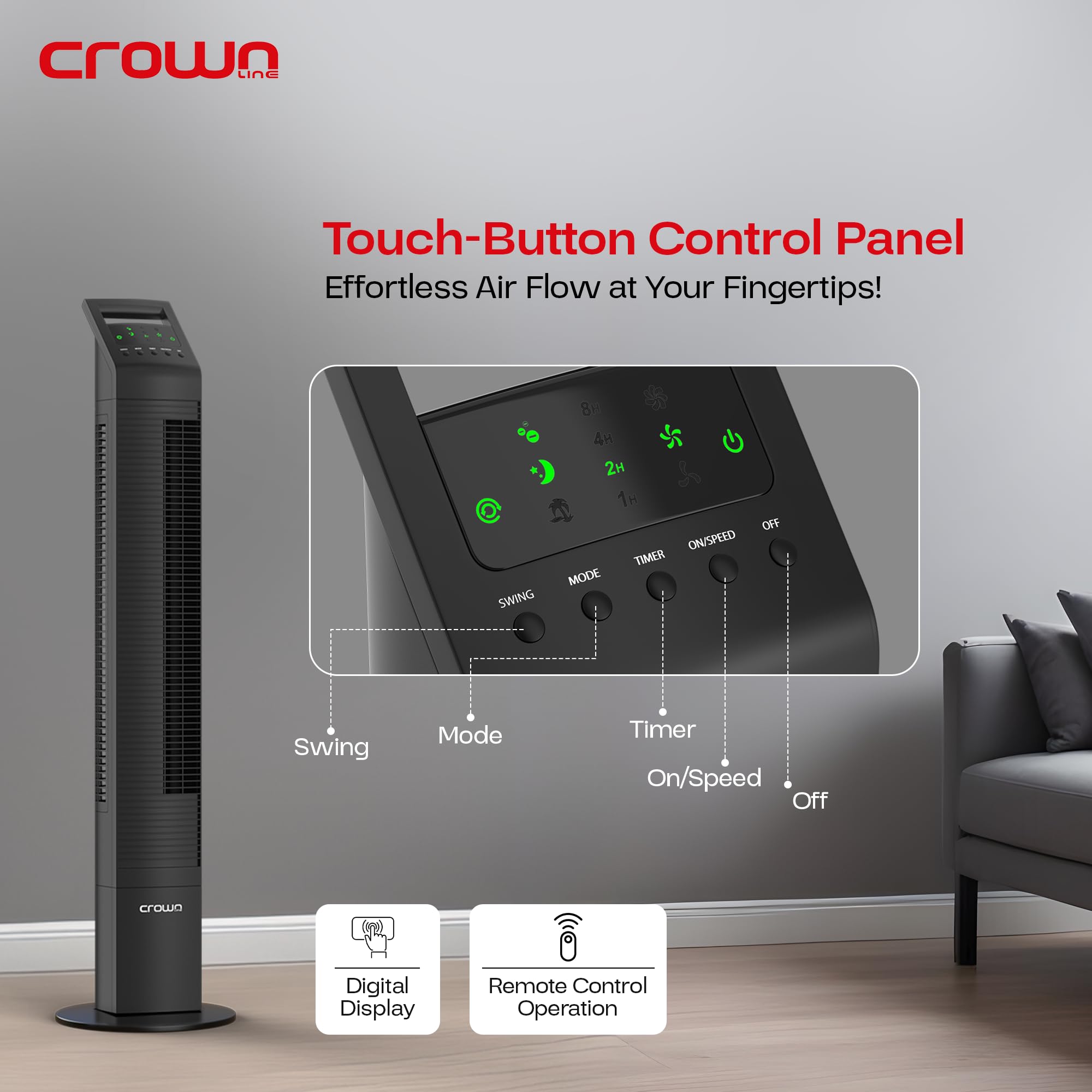  Crown line portable tower fan tf409