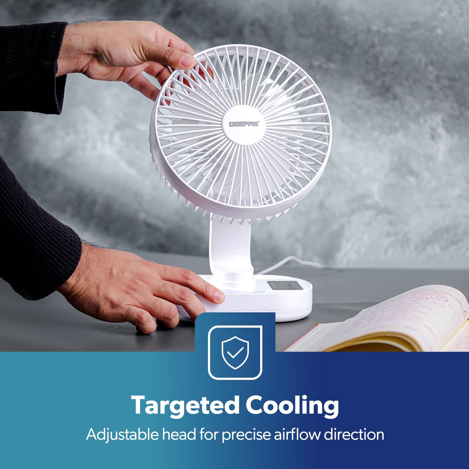  Geepas rechargeable fan gf21157