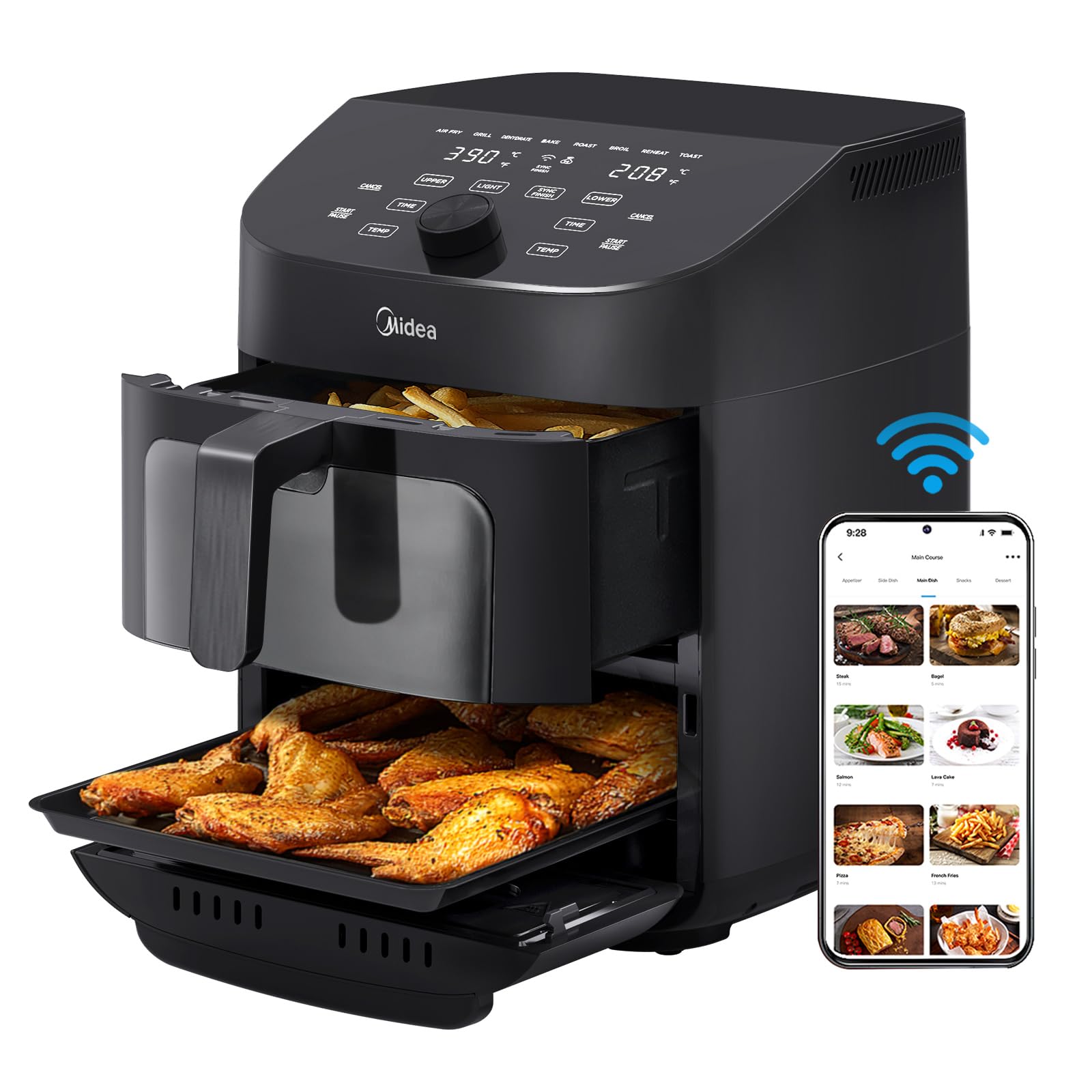  Midea smart air fryer 2 cooking zone mad 110d2apk