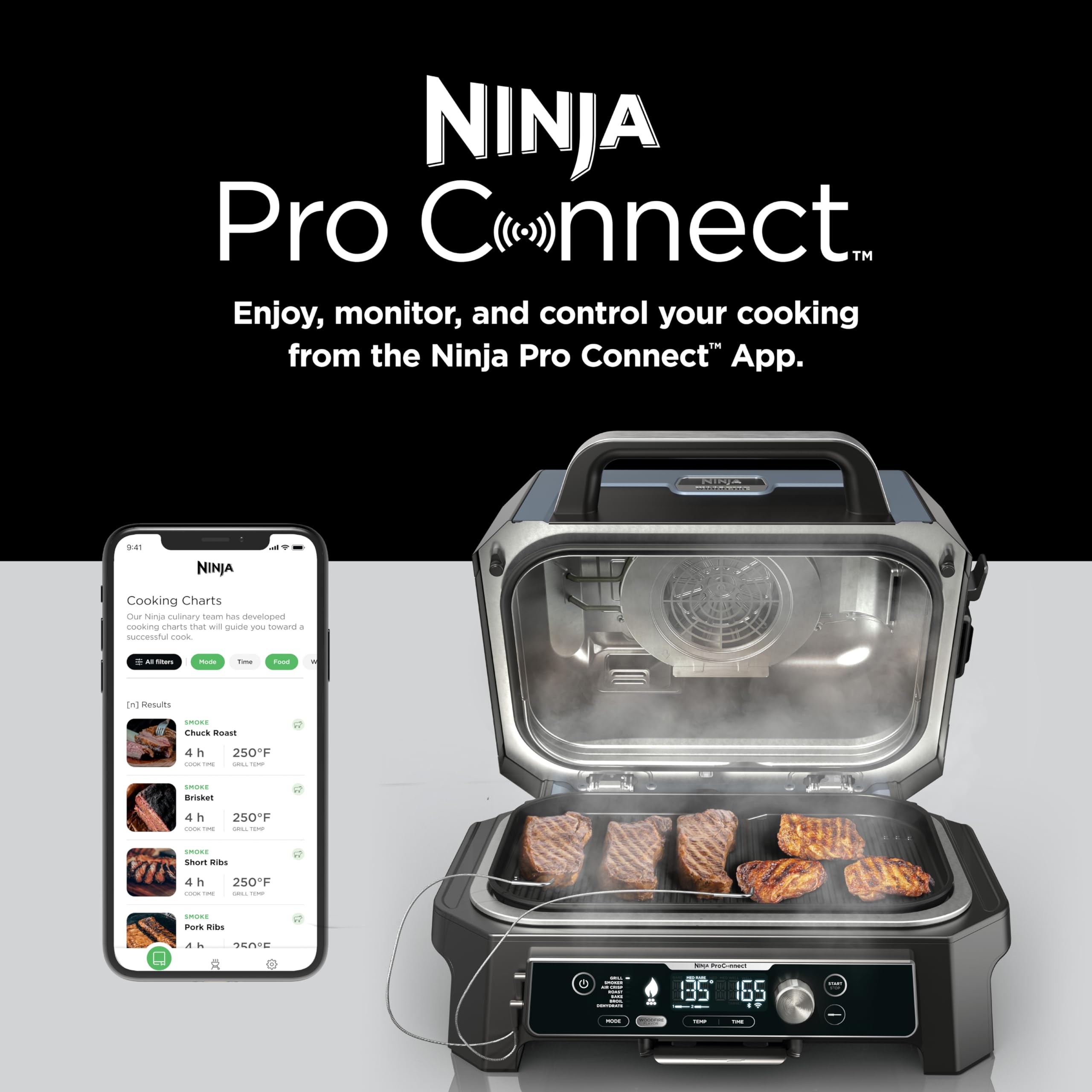  Ninja wood fire BBQ smoker grill air fryer og901