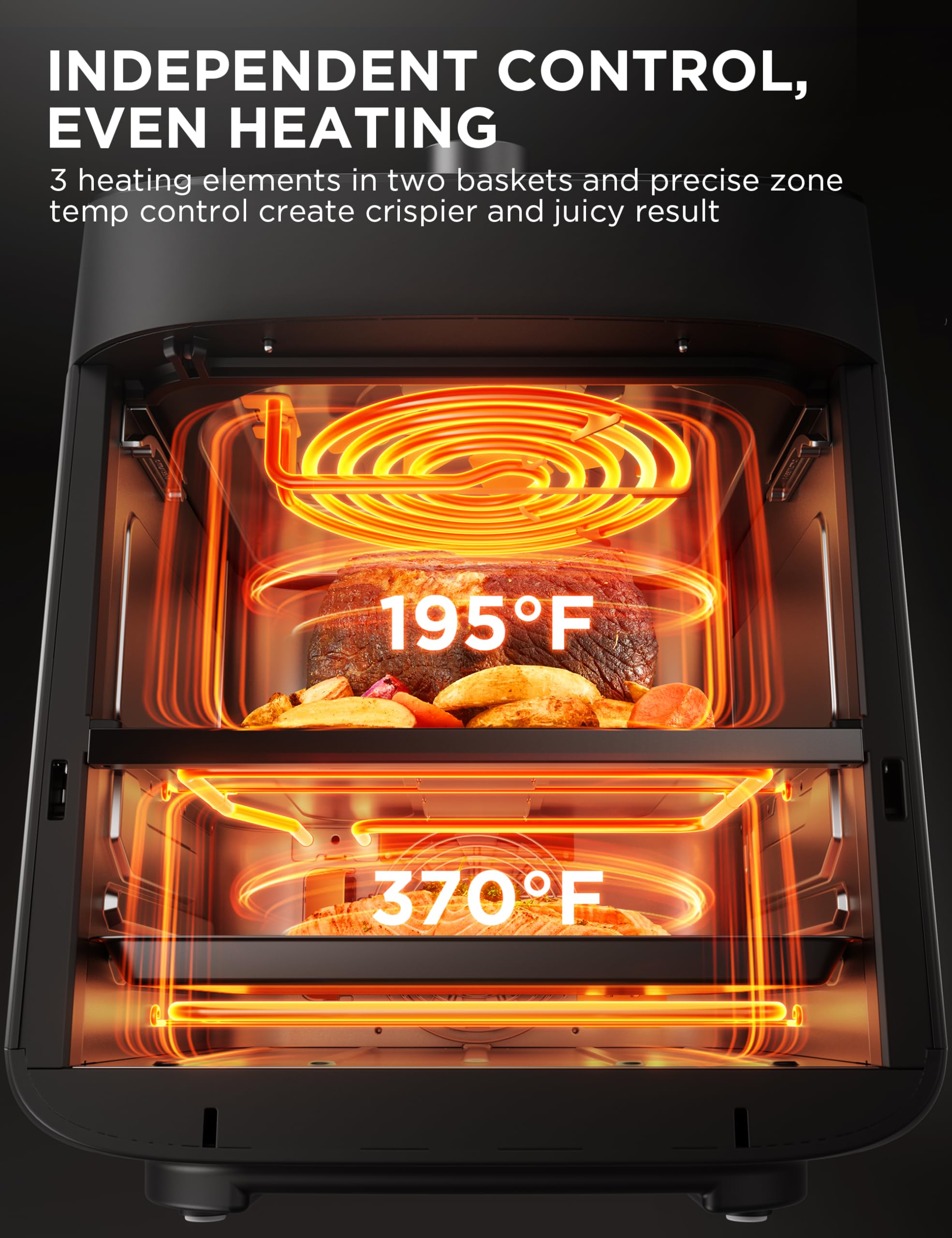  Midea mad 110d2apk smart air fryer 2cooking zone