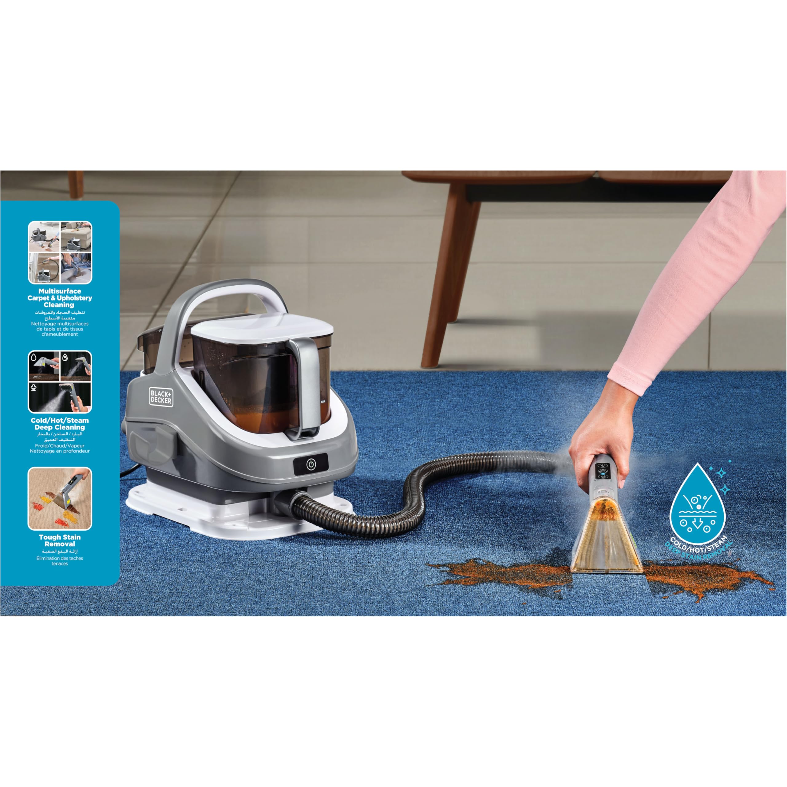  Black+decker bhsc1350chs multi surface cleaner 3in1