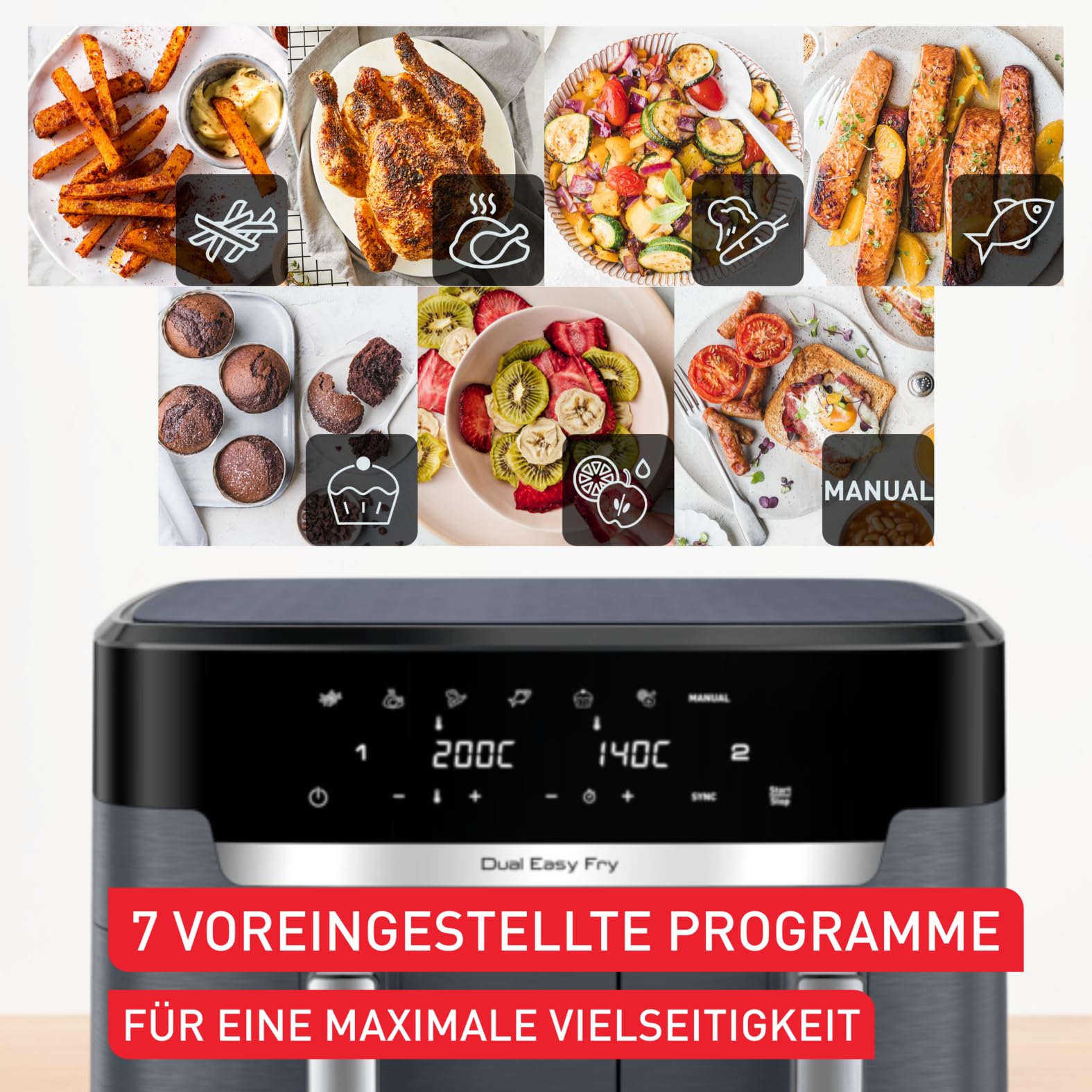  Tefal ey942 dual air fryer