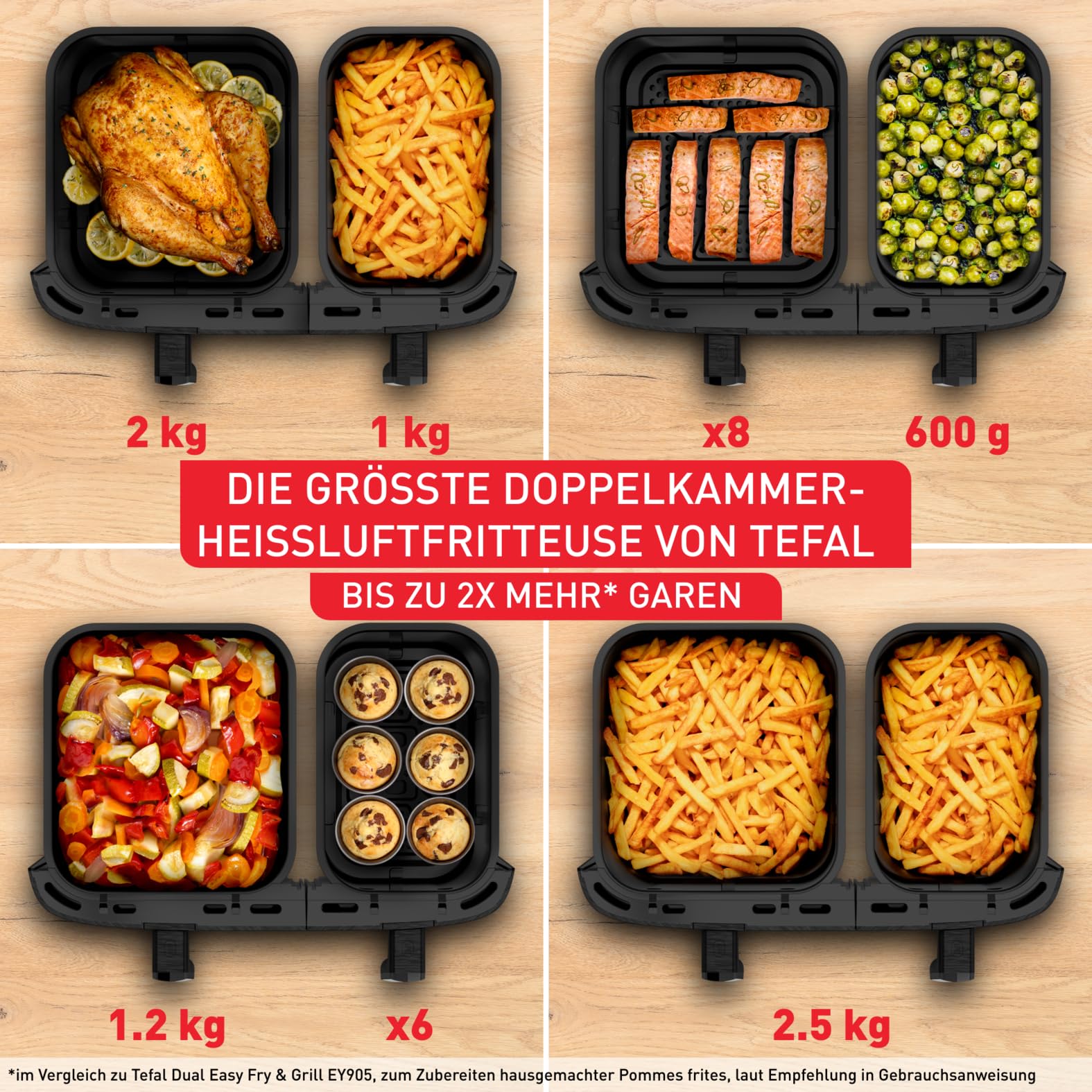  Tefal dual easy fry ey942