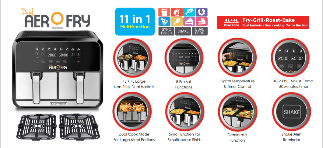  Black+decker dzaf1700 dual air fryer