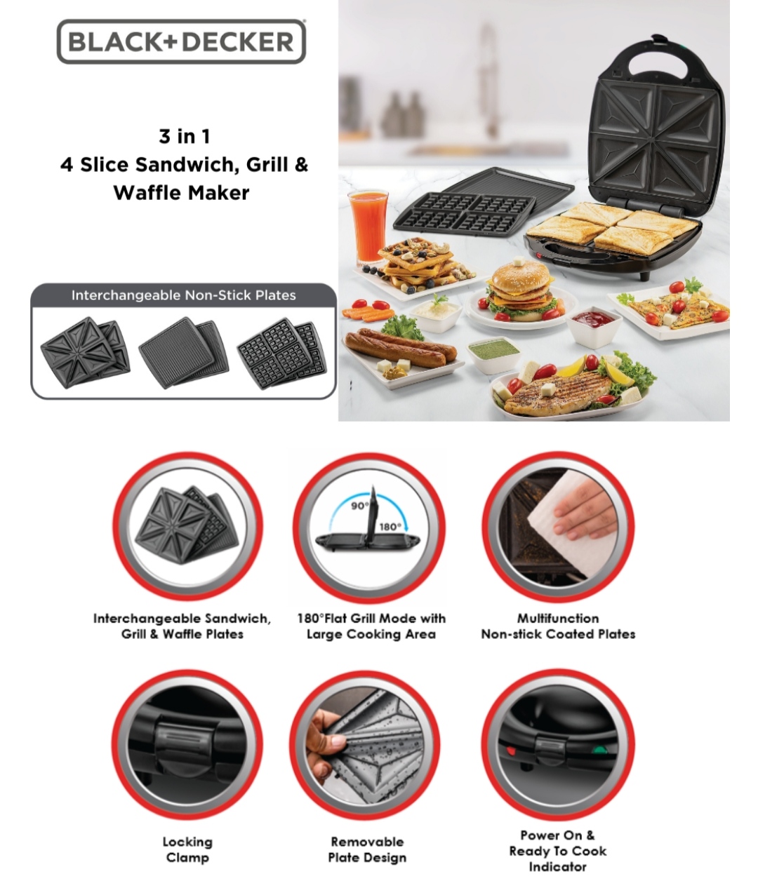  Black+decker ts4130 sandwich 3in1