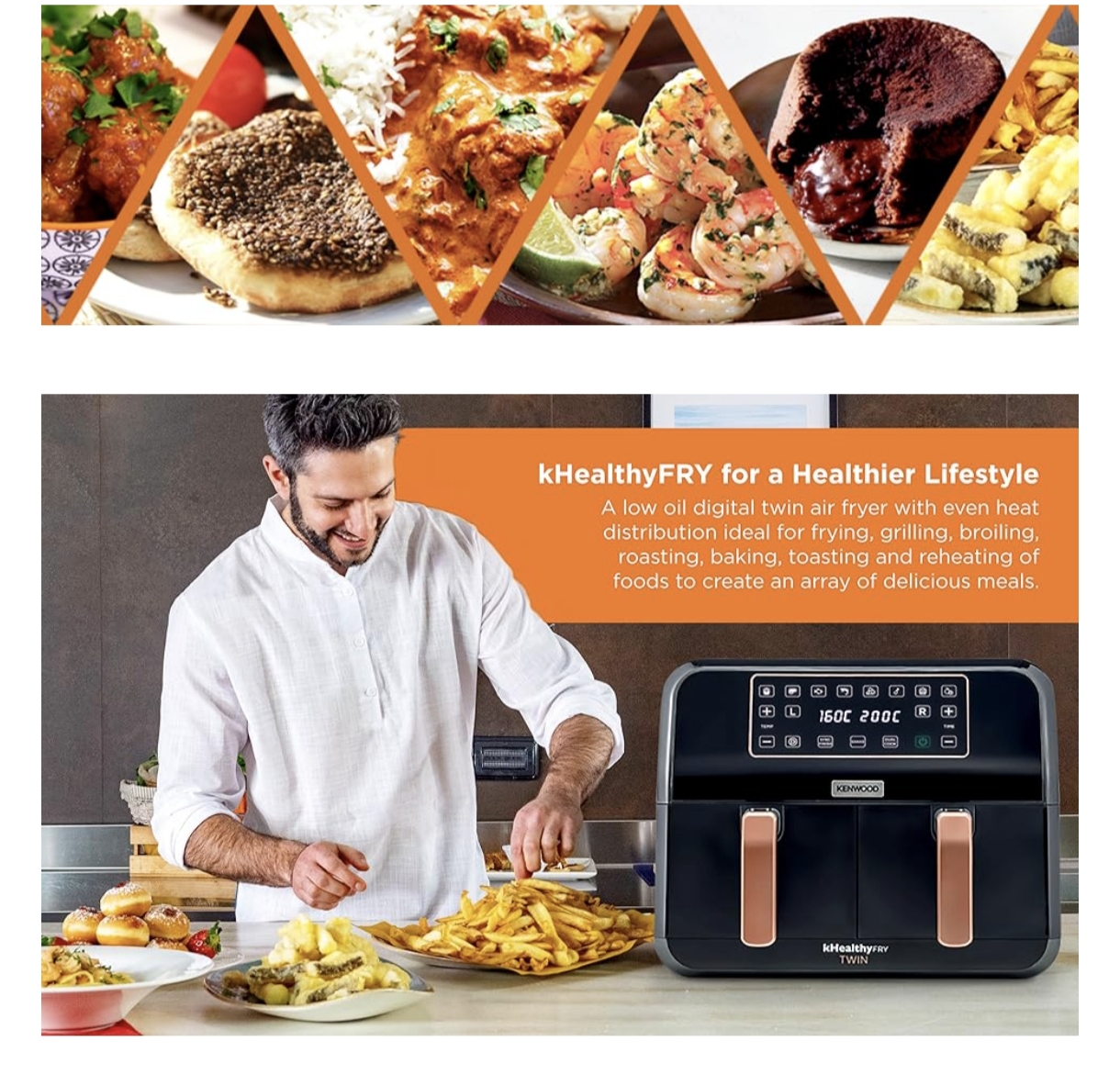  Kenwood dual air fryer hfm70