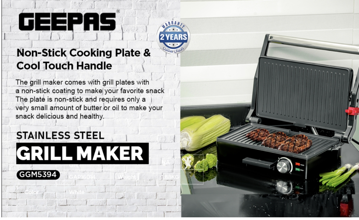  Geepas grill panini maker ggm5394n