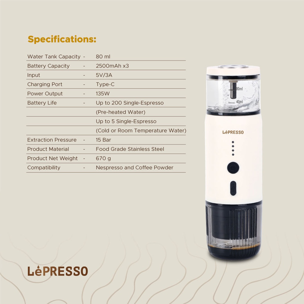  Lepresso espresso portable lp001