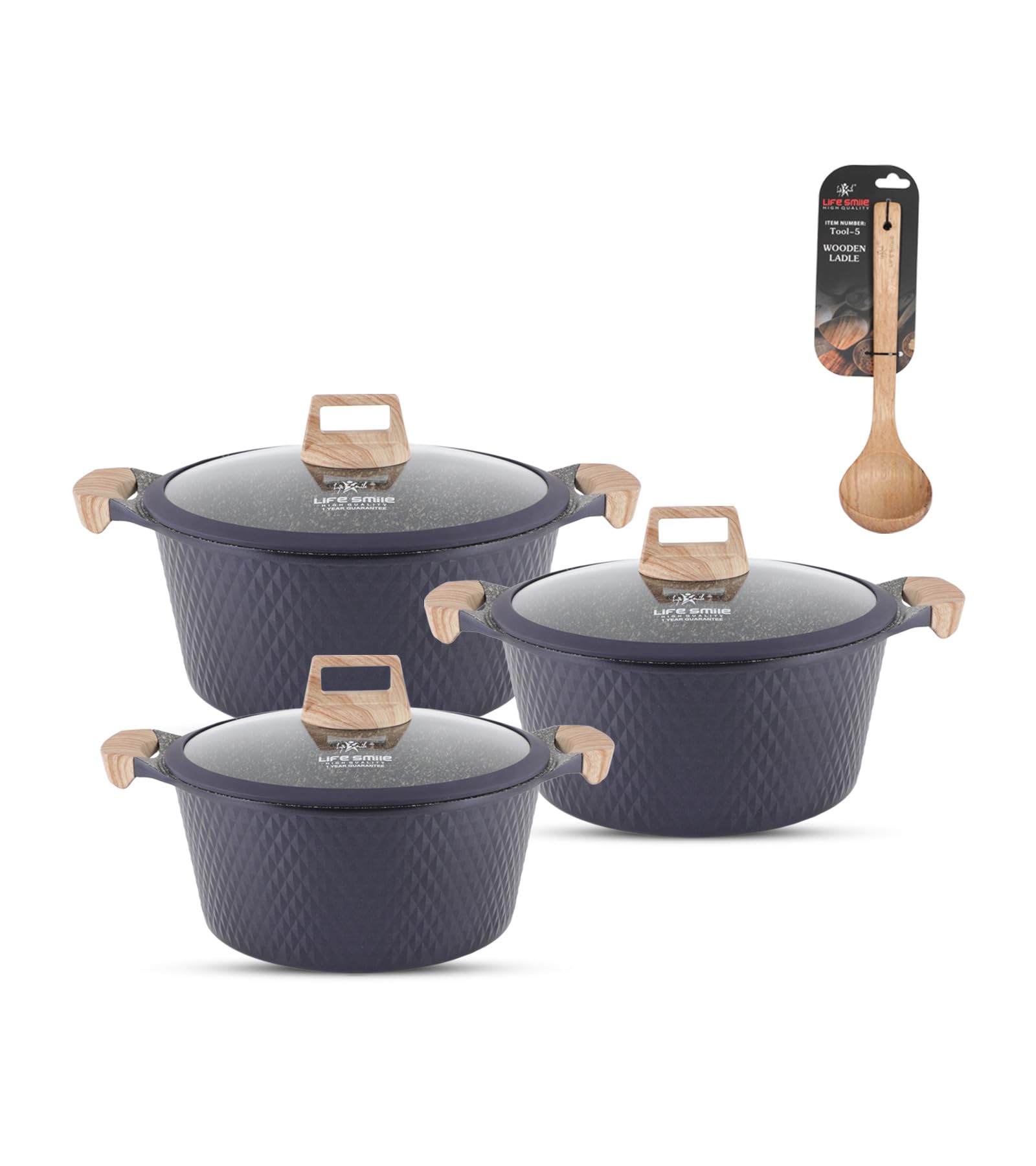 life smile granite cookware mr-6-3 purple